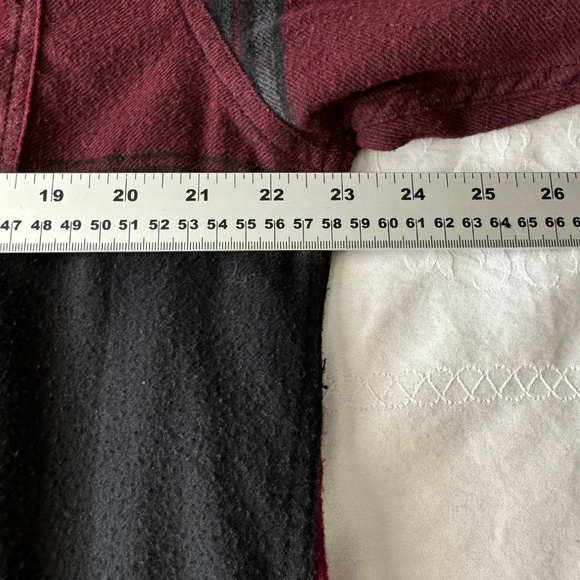 Burnside‎ Men's Wine Plaid Long Sleeve Flannel Button Up Shirt Size X-Large - Picture 10 of 14